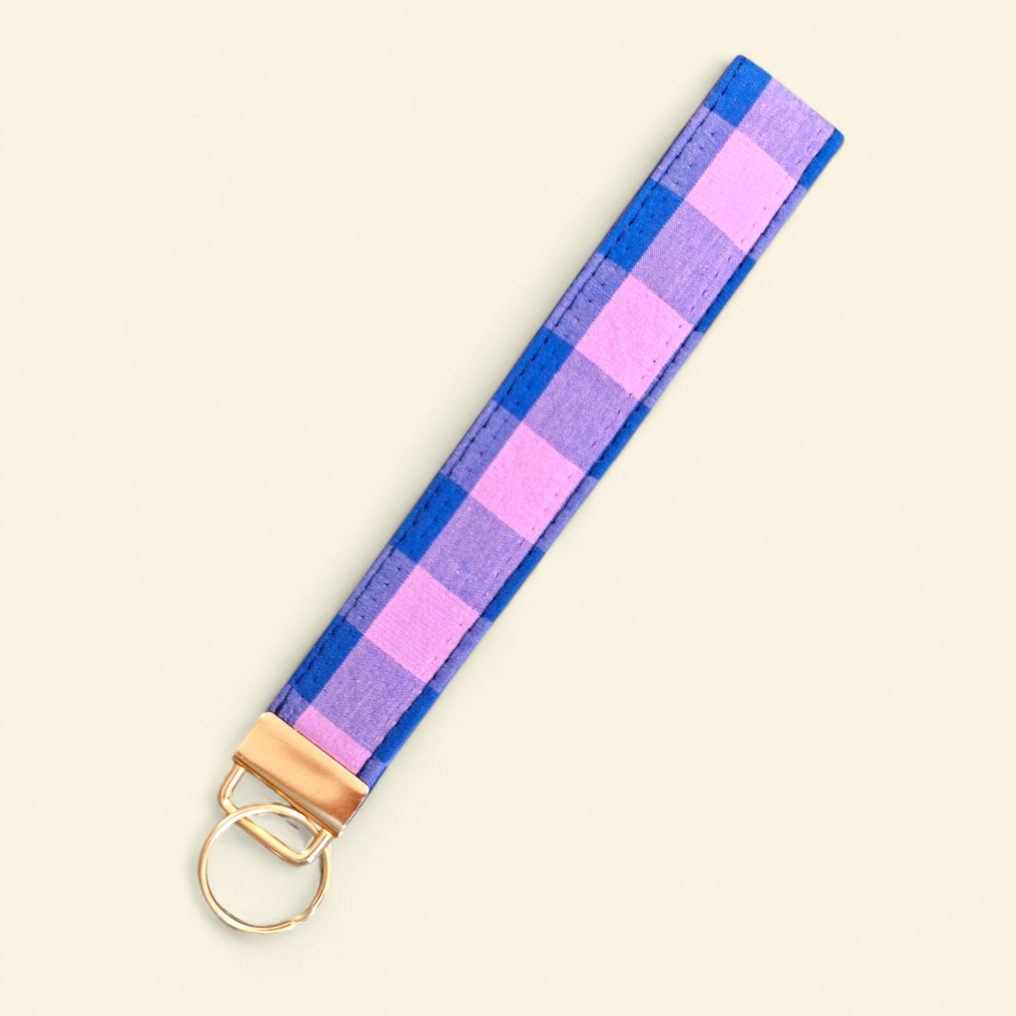 Wristlet Keychain - Purple Checks