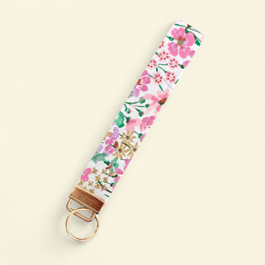 Wristlet Keychain - Floral Pink