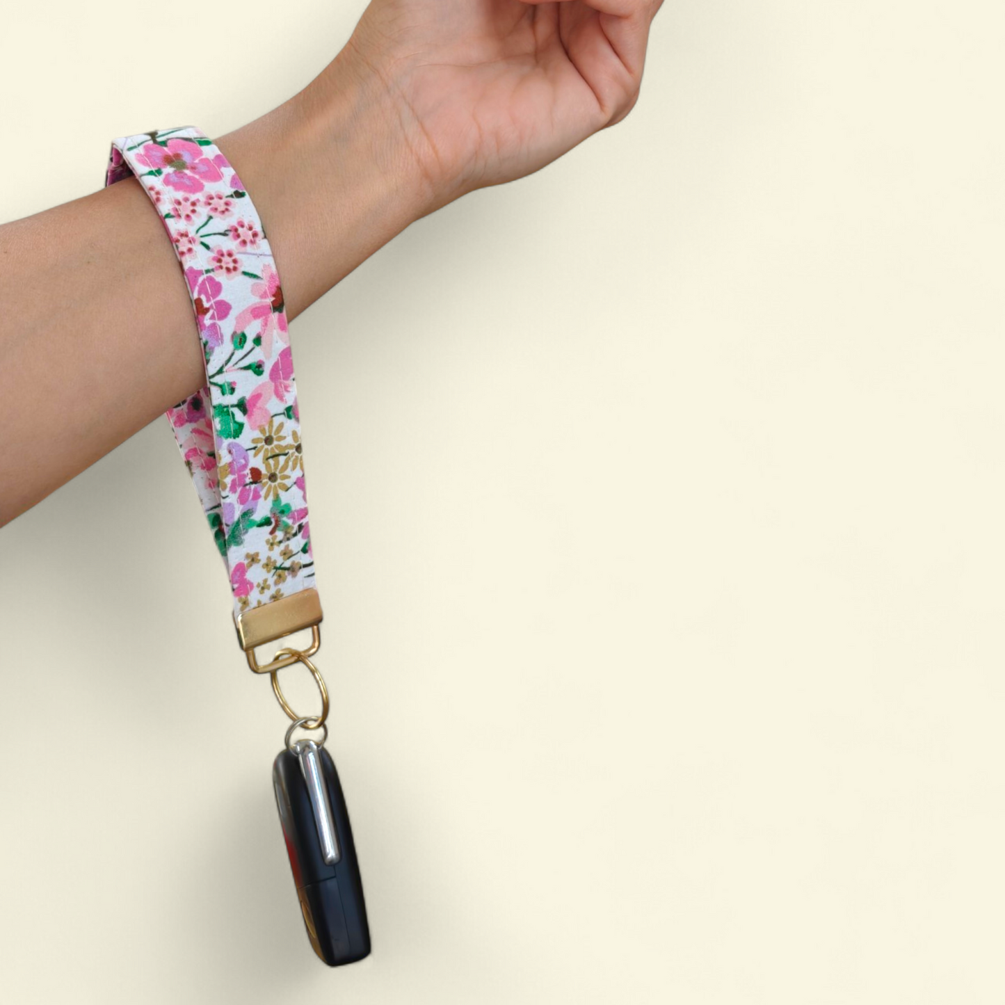 Wristlet Keychain - Floral Pink