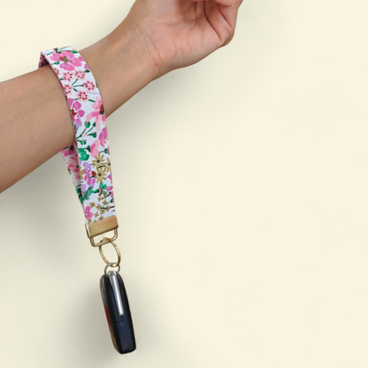 Wristlet Keychain - Floral Pink