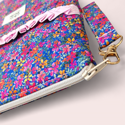 iPad Sleeve With Pocket | Multiple Sizes Available - Indigo Pinky Floral