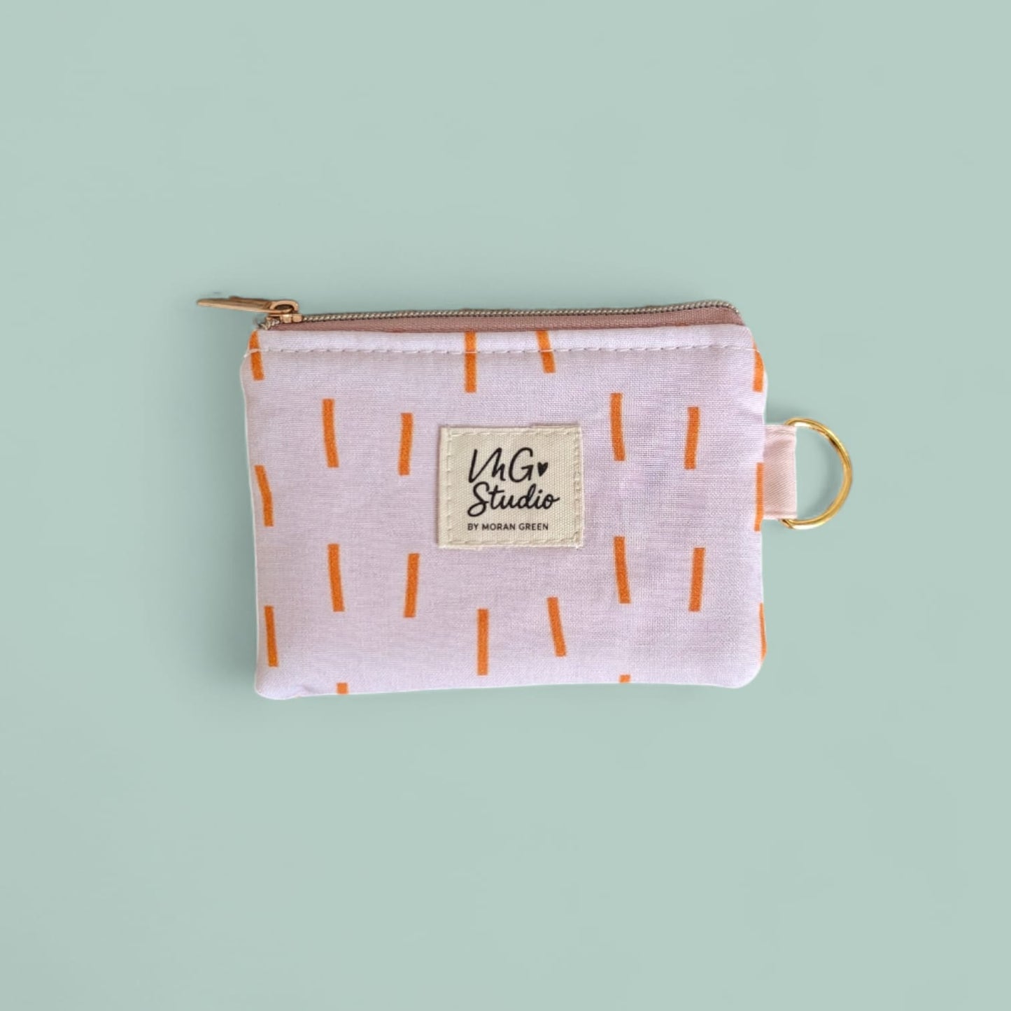 Keyring Zipper Pouch - Orange Rain