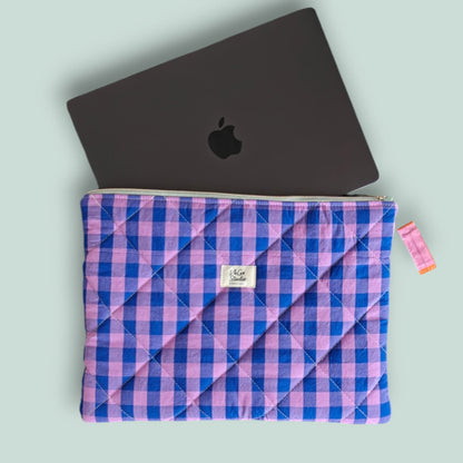 Laptop Sleeve | Multiple Sizes Available - Blue Pink Checkered