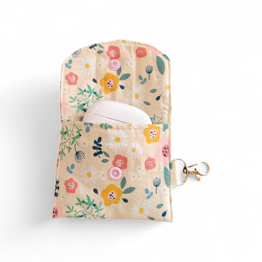 Earbud Pouch - Floral Ivory