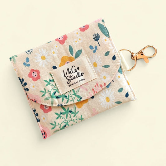 Earbud Pouch - Floral Ivory