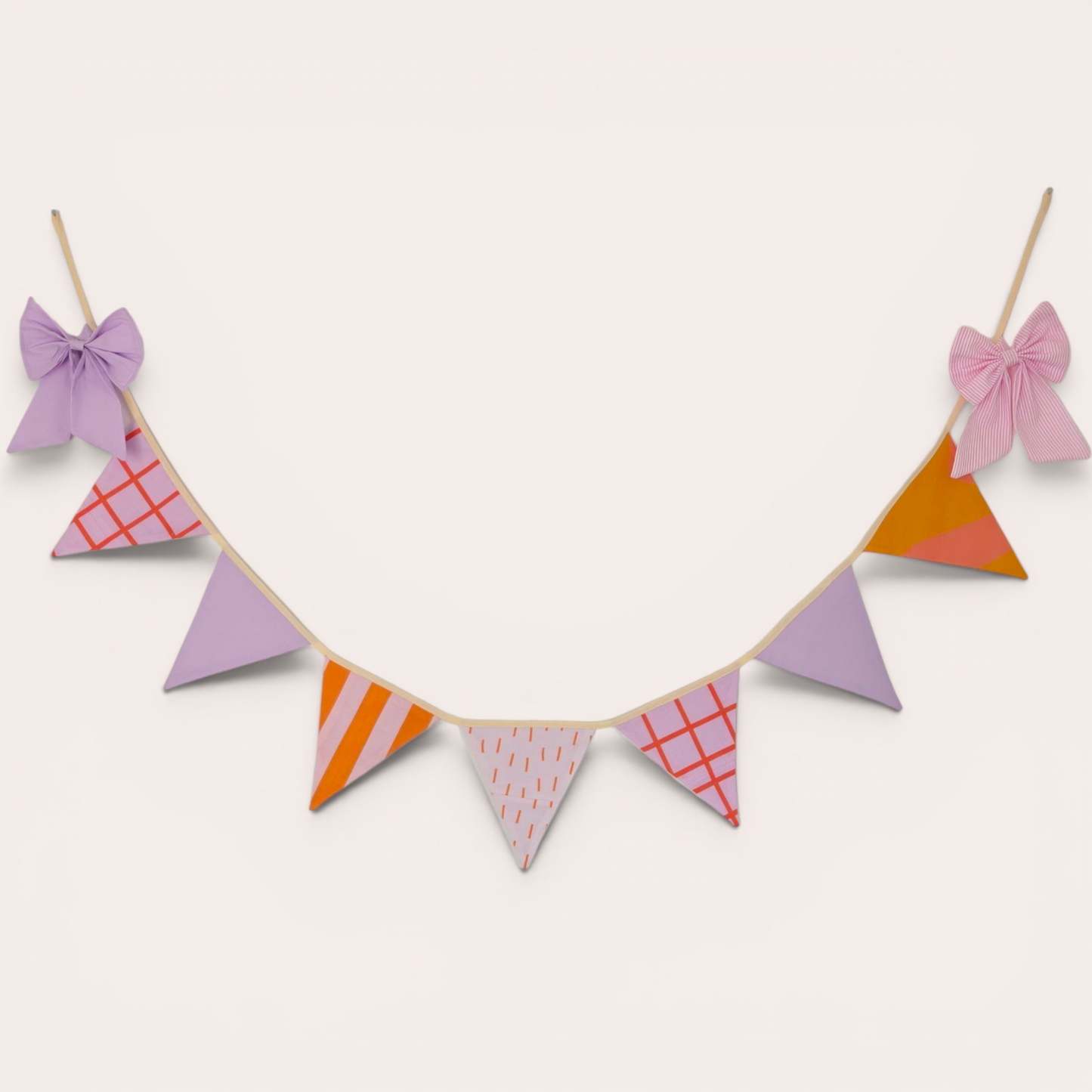 Kids Room Flags Bunting - Lavender & Tangerine