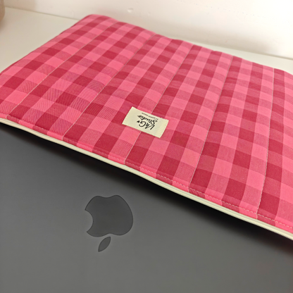 Laptop Sleeve | Multiple Sizes Available - Pink Red Checkered