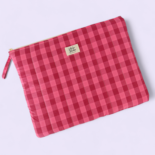Laptop Sleeve 14" - Pink Red Checkered