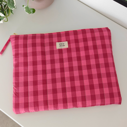 Laptop Sleeve | Multiple Sizes Available - Pink Red Checkered